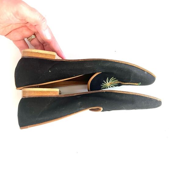 House of Zalo Embroidered Palm Tree Smoking Flats slippers Loafers size 7.5 - Picture 6 of 8